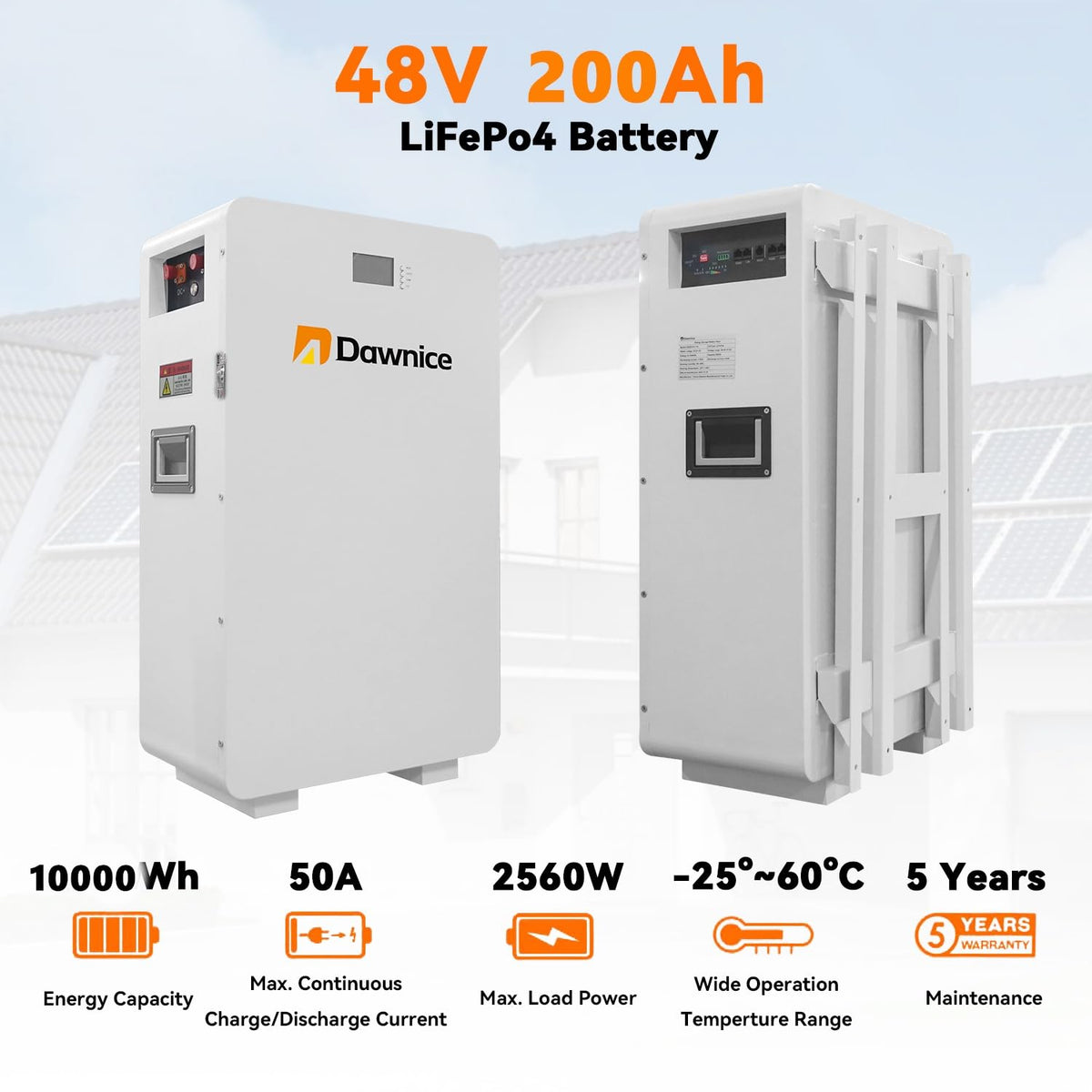 10KWH Hybrid Solar Power System Complete Kit Solar Home Energy Storage System 10PCS 550W Solar Panel (5500W) + 1Set 48V 5KW Split Phase Inverter Built in MPPT + 1Set 10kwh Lithium Battery