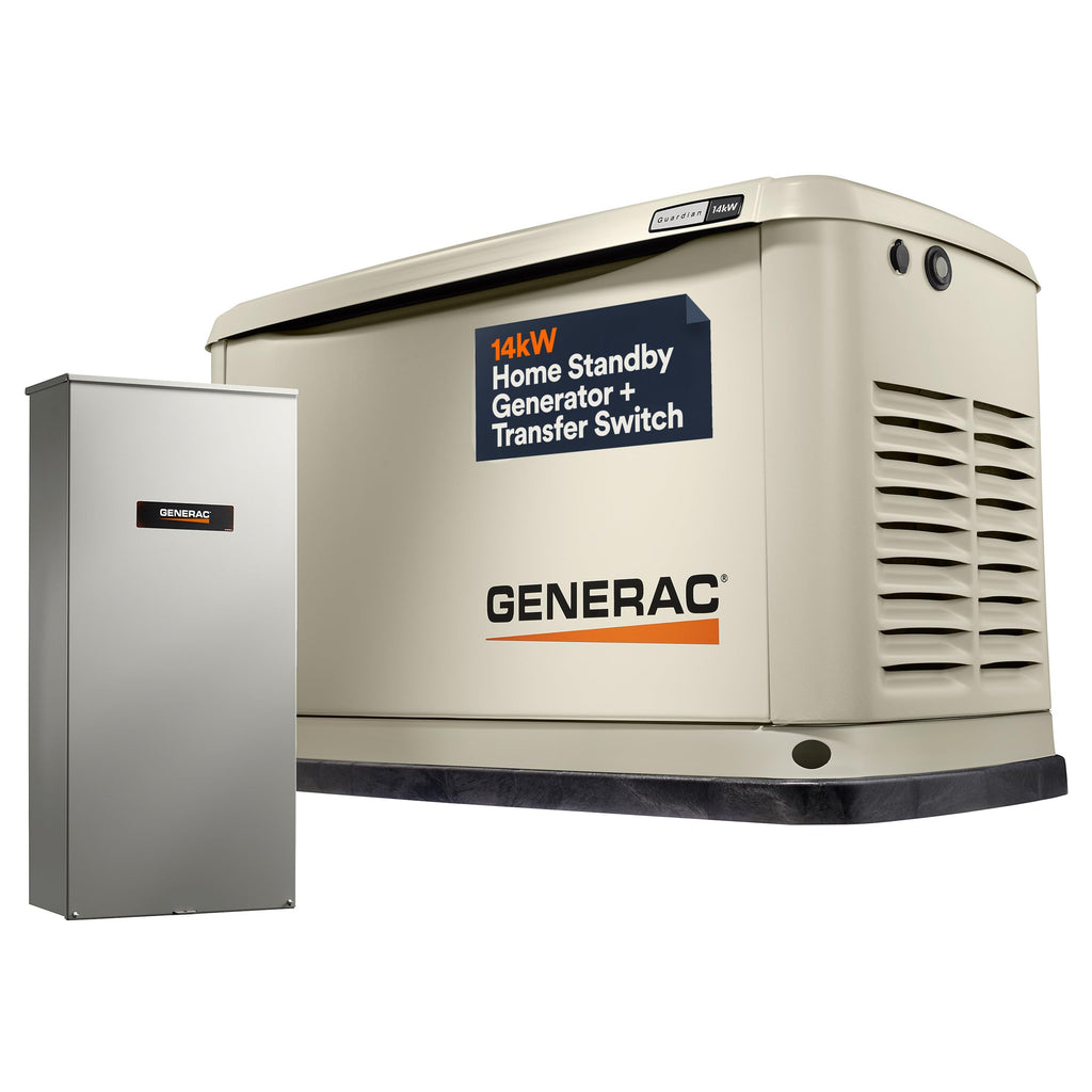 Generac Guardian 14kW Home Generator, Transfer Switch & WiFi Monitoring