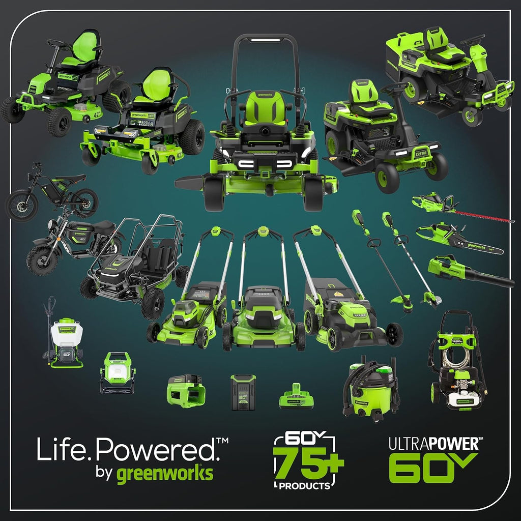 Greenworks 60V 54" MaximusZ Zero Turn Mower, (2)20Ah+(4)8Ah Batts + Fast Chgr
