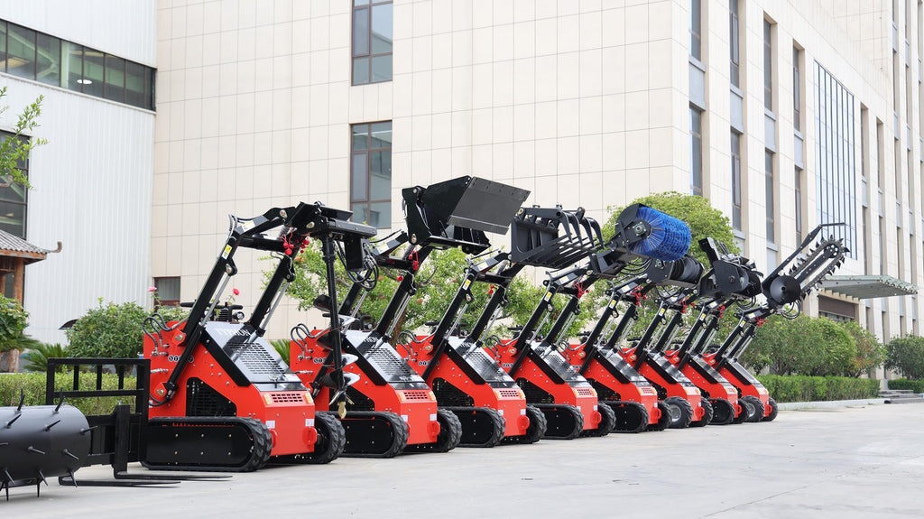 TYPHON STOMP Mini Skid Steer – 1800lbs Skid Steer with Rotary Plow Tiller Attachment – Compact Skid-steer Loader Machine