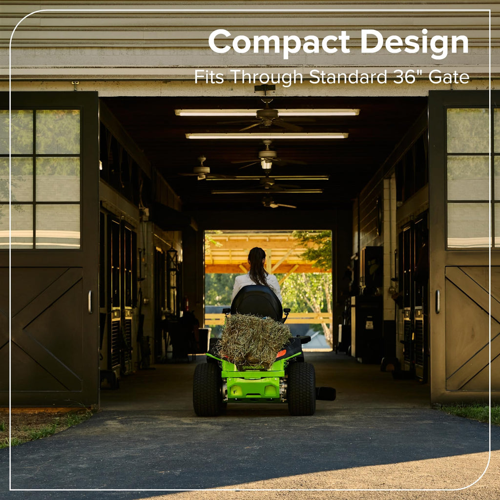 Greenworks 60V 42" CrossoverT Cordless Riding Lawn Tractor, (4) 8.0Ah Batteries and (600W) Plug in Charger