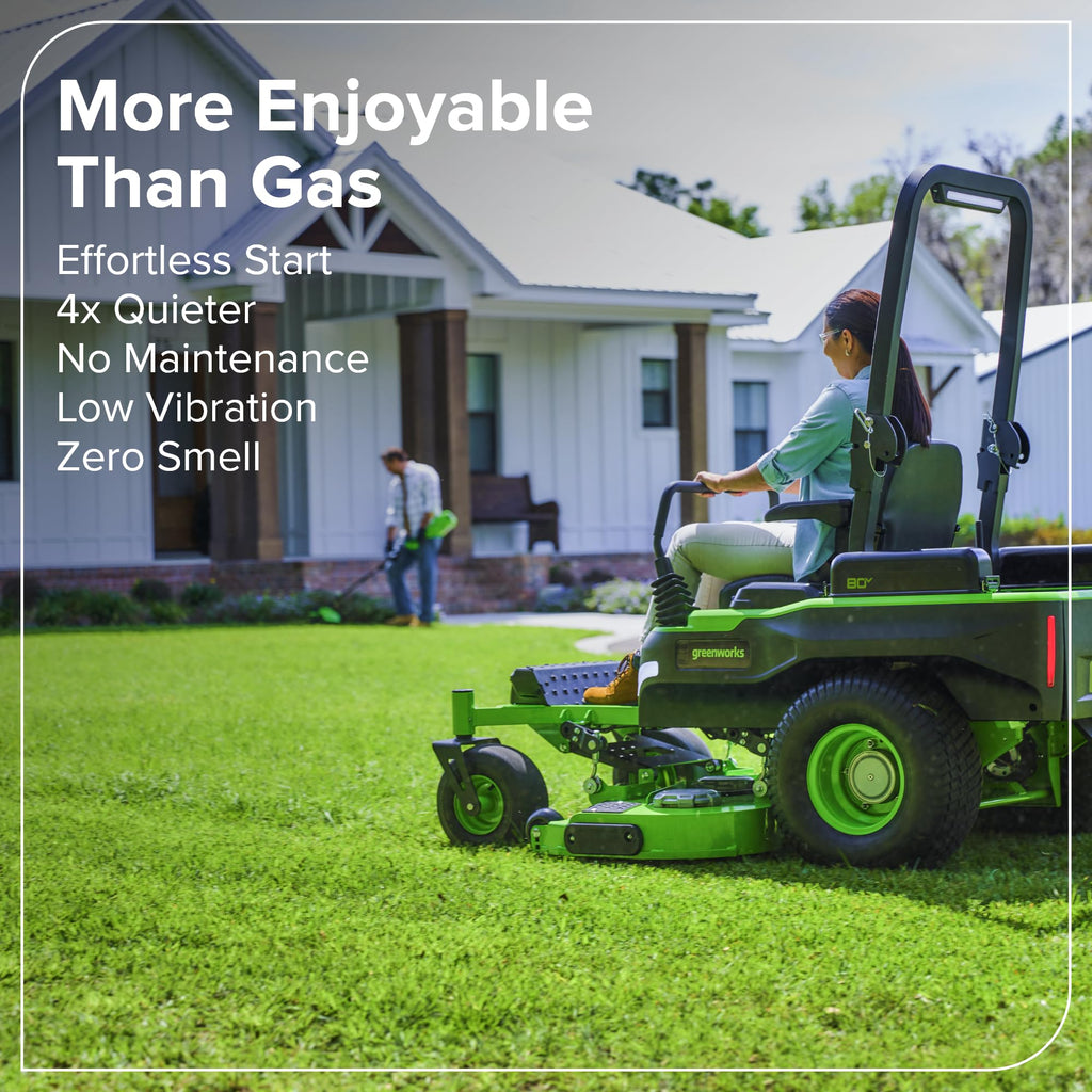 Greenworks 80V 54" MaximusZ Zero Turn Riding Lawn Mower, (2) 16.0Ah + (4) 6.0Ah Batteries and 1.5kW Fast Charger