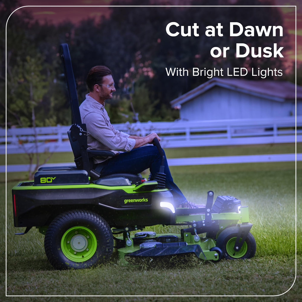 Greenworks 80V 54" MaximusZ Zero Turn Riding Lawn Mower, (2) 16.0Ah + (4) 6.0Ah Batteries and 1.5kW Fast Charger