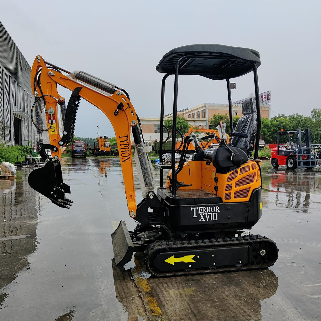 TERROR XVIII 4,000 lbs Mini Excavator - EPA Certified D902 Diesel Engine Machine for Garden, Farms, Parks, Roads – Ideal for Digging, Drilling, Bull-Dozing
